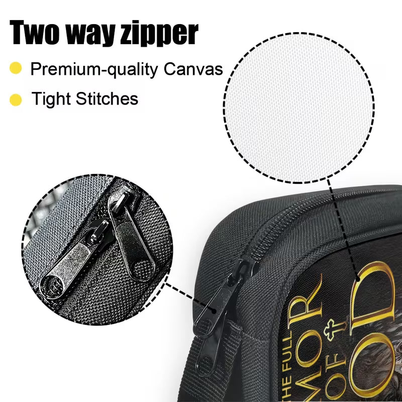 Armor of God Christian Bible Bag – Durable Polyester Cover with Sword & Cross Design, Zipper & Handle