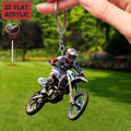 [2D FLAT] Motocross Rider & Dirt Bike Acrylic Keychain – Durable Iron Motorcycle Accessory | 1pc or 5pcs