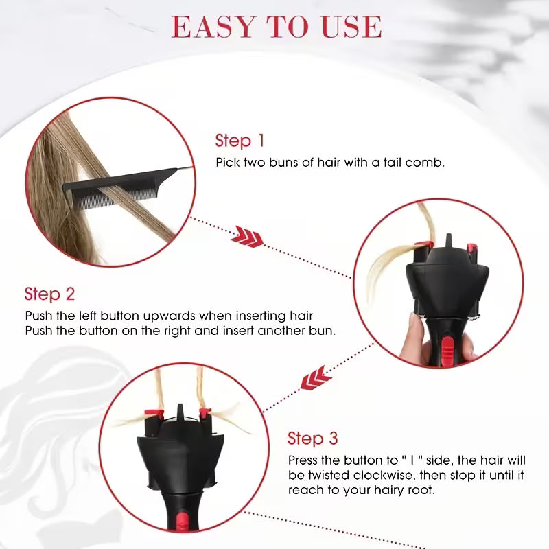 Automatic Hair Braiding Tool – One-Click Twist, Fishbone & More | 30-Second Quick Braiding