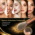 ✨ 15Pcs Luxury Makeup Brush Set + 2 Sponges | Professional Travel Kit