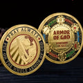 God's Armor Military Challenge Coin – Double-Sided Painted Gold Metal Badge Commemorative Medal
