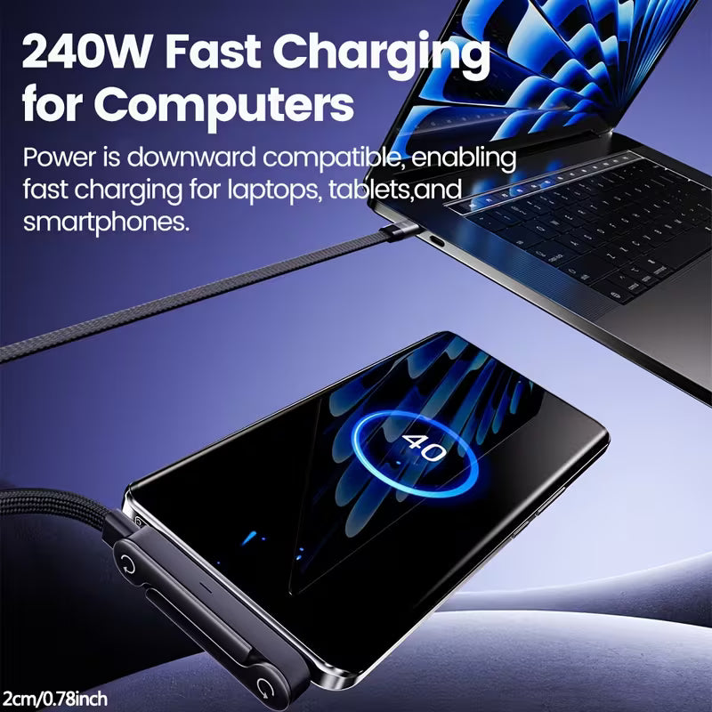 USB-C Curved Charger Cable - Ergonomic Design for Easy Charging