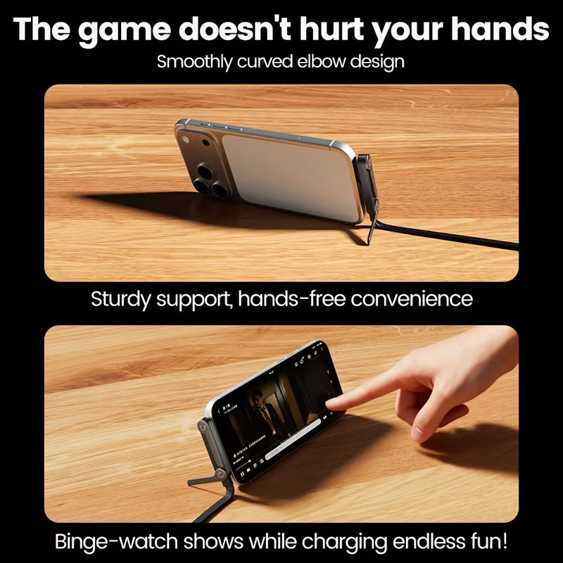 USB-C Curved Charger Cable - Ergonomic Design for Easy Charging