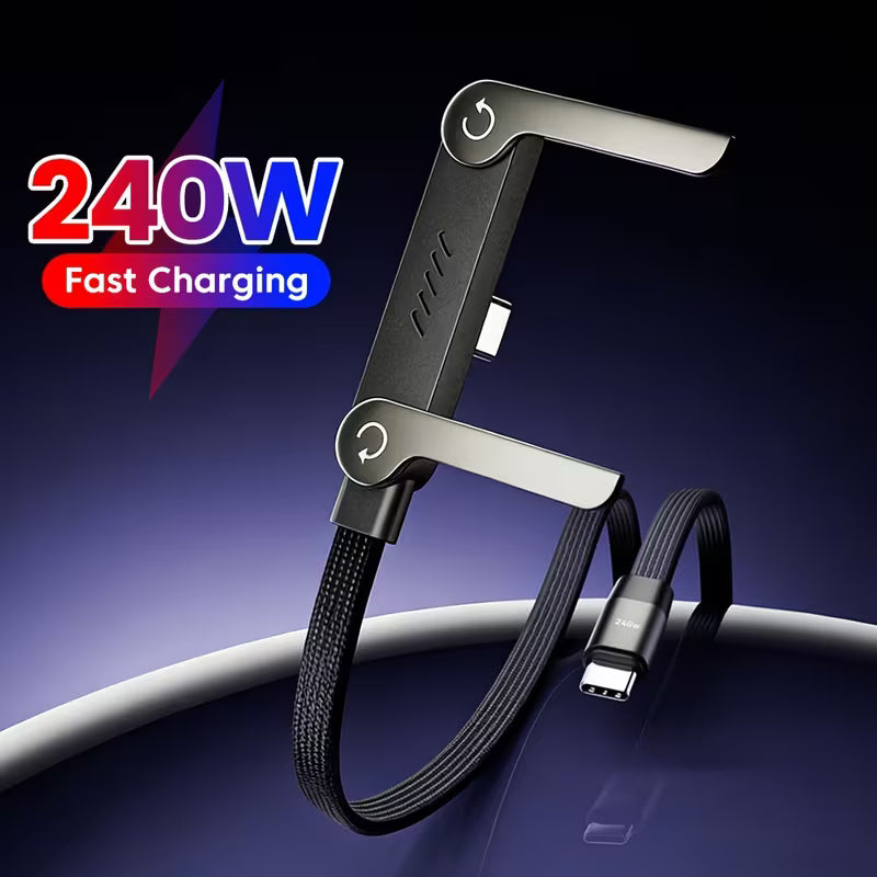 USB-C Curved Charger Cable - Ergonomic Design for Easy Charging