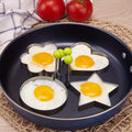 4-Piece Stainless Steel Egg Mold Set – Heart, Star, Flower & Round Shapes | Breakfast Shaping Tool