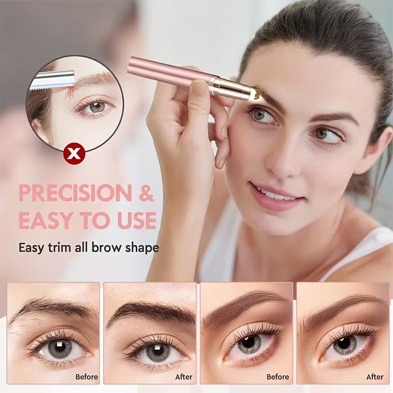 Portable Rechargeable Electric Eyebrow & Bikini Trimmer | 4 Stainless Steel Blades, USB Charging