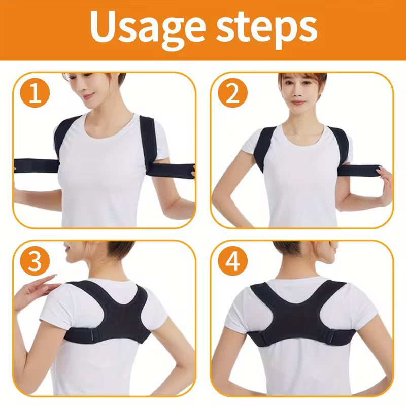 Unisex Adjustable Posture Corrector Back Support Belt – Breathable, Non-Slip & Ergonomic for Sitting, Standing & Travel