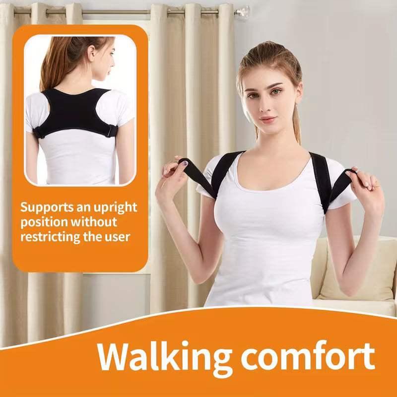 Unisex Adjustable Posture Corrector Back Support Belt – Breathable, Non-Slip & Ergonomic for Sitting, Standing & Travel