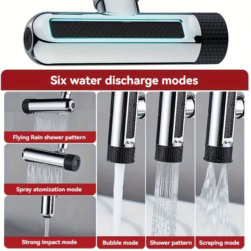 6-in-1 Multifunctional Tap Adapter for Bathroom & Kitchen Sink – Washbasin Replacement Accessory