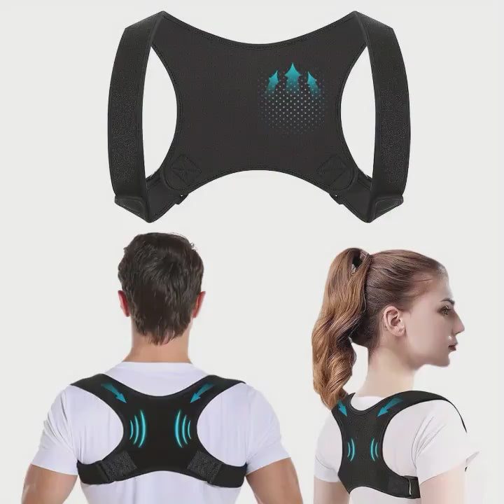 Unisex Adjustable Posture Corrector Back Support Belt – Breathable, Non-Slip & Ergonomic for Sitting, Standing & Travel