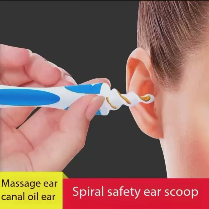 Rotating Spiral Ear Cleaner Set – 16 Reusable Spiral Tips + Handle | Ear Pick, Ear Scoop & Ear Plug Kit