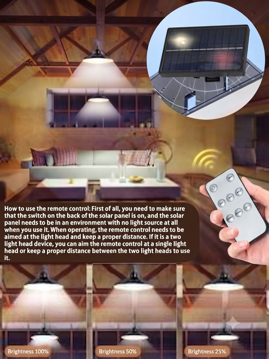 Solar Powered Indoor/Outdoor Wall Light – Wireless Dual Head, Motion Sensor & Waterproof